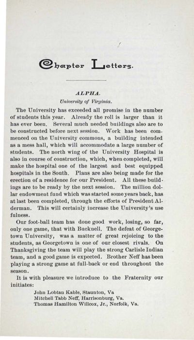 Alpha, December 1906